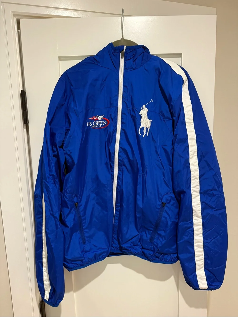 Polo by Ralph Lauren Royal Blue US Open Windbreaker with White Stripes
